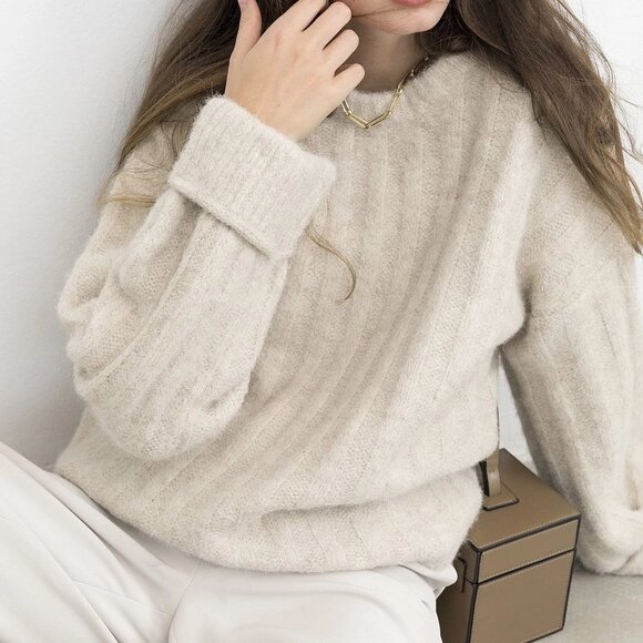 J.ing Emilie Oat Fuzzy Sweater - Picture 3 of 10